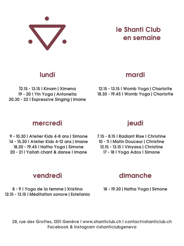 cours hebdo